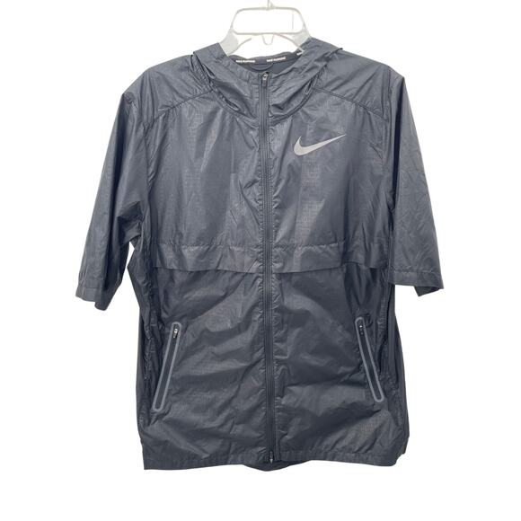 Nike Men's Shield Short Sleeve Running Repel Jacket "Just Do It" Size L - Picture 1 of 6